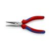 Fél-kerek csőrű (rádió) fogó 61HRC vágóéllel max.d2,5/1,6mm piros-kék 160mm-hossz KNIPEX - 2502160