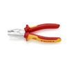 Kombináltfogó 60HRC max.d12/3,4/2,2mm-vágás króm piros-sárga 180mm 1000V szigetelt VDE KNIPEX - 0306180