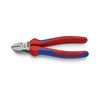 Oldalcsípő fogó 62HRC max.d4/2,8/2mm hosszított vágóél piros-kék normál 160mm KNIPEX - 7002160