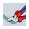 Oldalcsípő fogó 62HRC max.d4/2,8/2mm hosszított vágóél piros-kék normál 160mm KNIPEX - 7002160